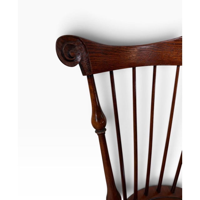 Vintage Dr Dimes Windsor Style Oak & Solid Cherry Dining Chairs - Set of 4 For Sale - Image 9 of 11