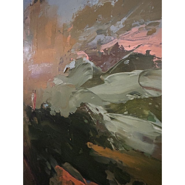 Large Original Mid-Century Style Figurative Abstract Oil Painting by Jajan Morazo - Signed For Sale - Image 9 of 11