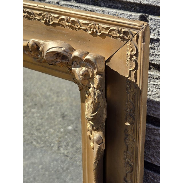 19th Century Gilded French Decorative Hand Carved Wall Mirror . For Sale - Image 14 of 18