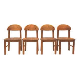 Pine Dining Room Chairs by Rainer Daumiller, 1970s, Set of 4 For Sale