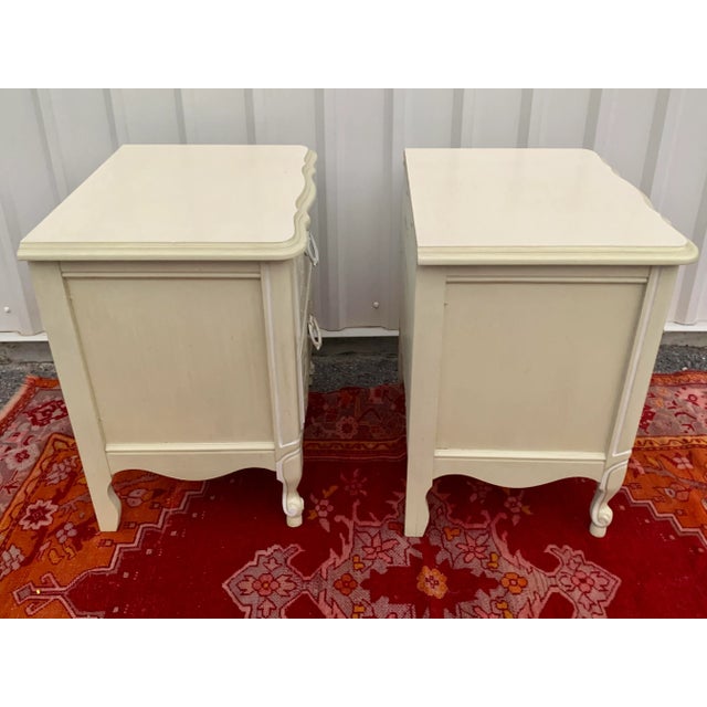 Italian Floral Embossed Commode Nightstands- a Pair For Sale - Image 12 of 13