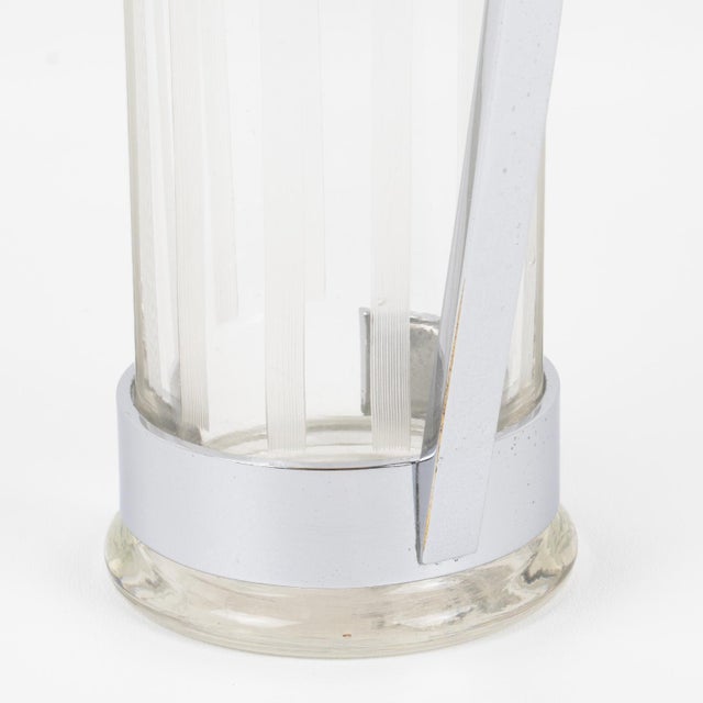 Hawkes Glass and Chrome Barware Skyscraper Cocktail Martini Pitcher, circa 1940 For Sale - Image 14 of 18