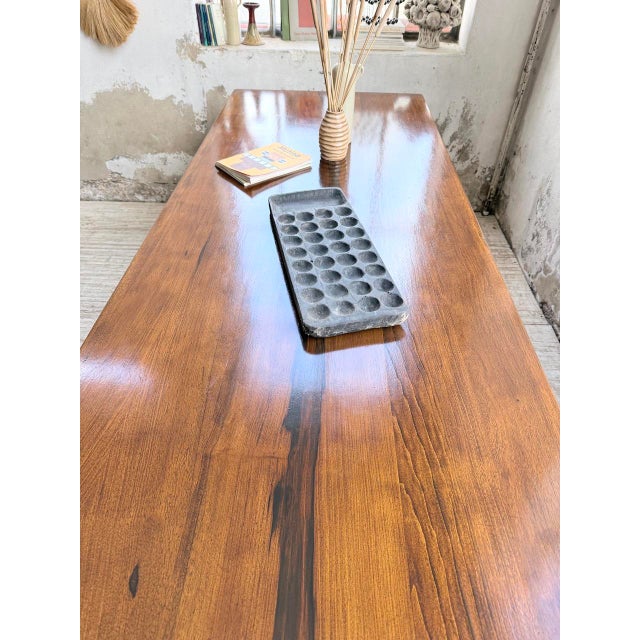 Vintage Farmhouse Table in Walnut, 1950s For Sale - Image 15 of 18