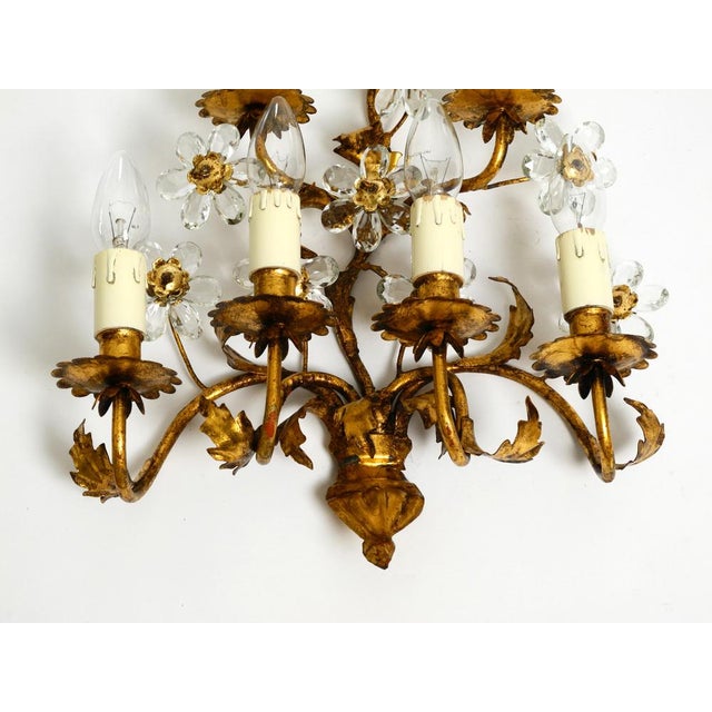 Large Italian Gold Plated Wall Lamp with Six Sockets from Banci Firenze, 1950s For Sale - Image 6 of 18