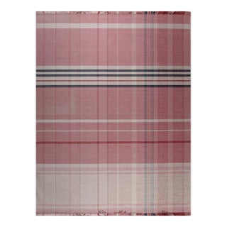 6x9 Maya Giselle Coral Geometric Modern Flatweave Wool Carpet Rug For Sale