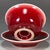 1990s Langyao Red Porcelain Gaiwan Tea Set, Ox‑Blood Red Glaze Teacup With Lid & Saucer For Sale In Los Angeles - Image 6 of 9