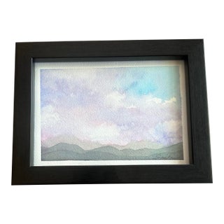 “Whispering Hills at Dawn” Framed Original Watercolor by Nancy Smith For Sale