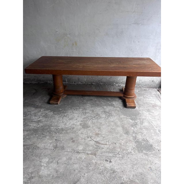 French Art Deco Oak Refectory Table, 1930 For Sale - Image 15 of 17