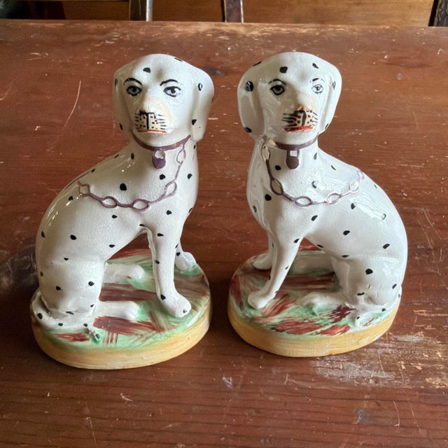 A Very Nice Pair of Antique Staffordshire Dalmatian Figures, Circa 1870 For Sale - Image 14 of 18