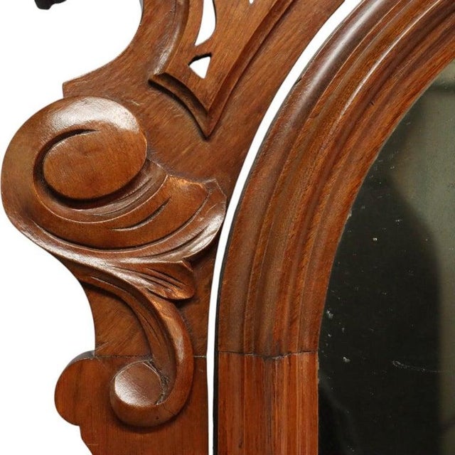 Brown Carved Walnut Marble Top 3 Drawer Dresser With Extra Hidden Drawer C1880 For Sale - Image 8 of 12