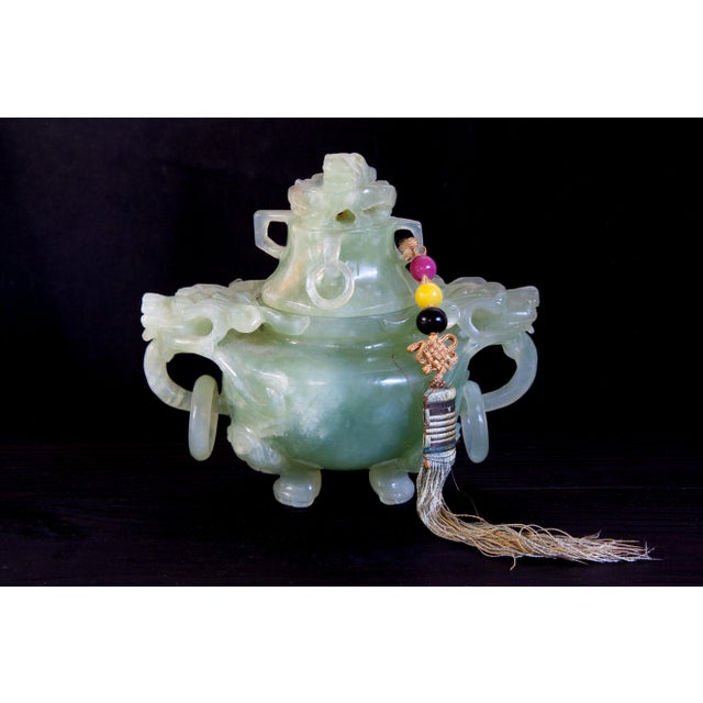 Antique Chinese Celadon Jade Vessel For Sale In San Antonio - Image 6 of 8