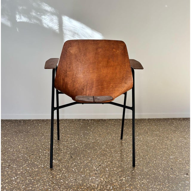 Wood Bridge Amsterdam Armchair by Pierre Guariche for Steiner, 1953 For Sale - Image 7 of 14