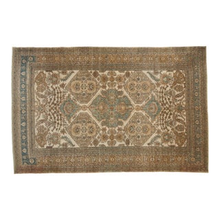 1970s Vintage Persian Ardebil Medallion Floral Wool Carpet For Sale