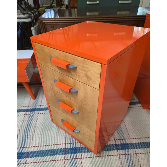 "Pair 1939 ' Flexible Home Arrangements' 4 Drawer Stands by Eliel Saarinen,Pipsan Saarinen Swanson, and J. Robert F Swanson for Johnson Furniture Co." For Sale - Image 10 of 12