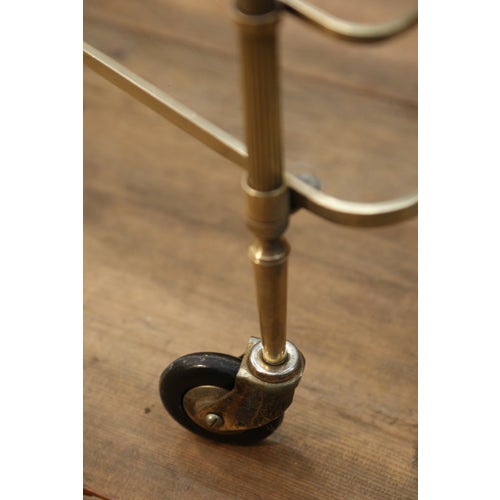 Maison Bagues Brass Rolling Cart With Bottle Holder