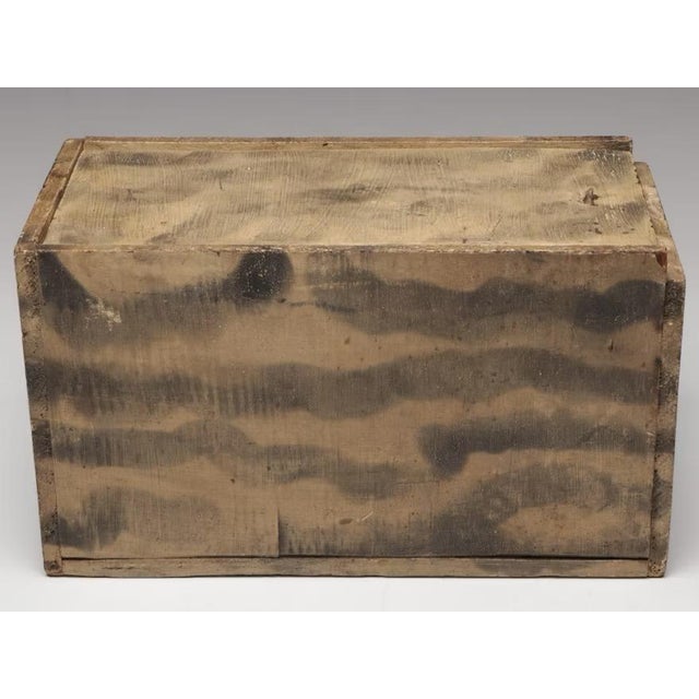 Antique 19th Century American Primitive Folk Art Paint Decorated Wood Candle Box With Smoke Pattern Design For Sale - Image 4 of 9