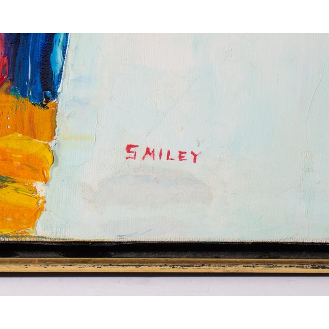 Blue Abstract Oil on Canvas Painting by Sidney Smiley For Sale - Image 8 of 9