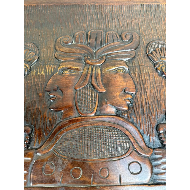 Vintage Hand Carved Solid Wood Mexican Colonial Server Credenza For Sale - Image 15 of 18