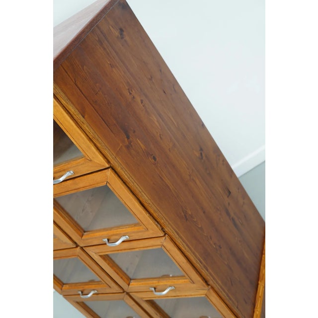 Vintage Dutch Beech & Pine Haberdashery Shop Cabinet / Vitrine, 1950s For Sale - Image 9 of 12