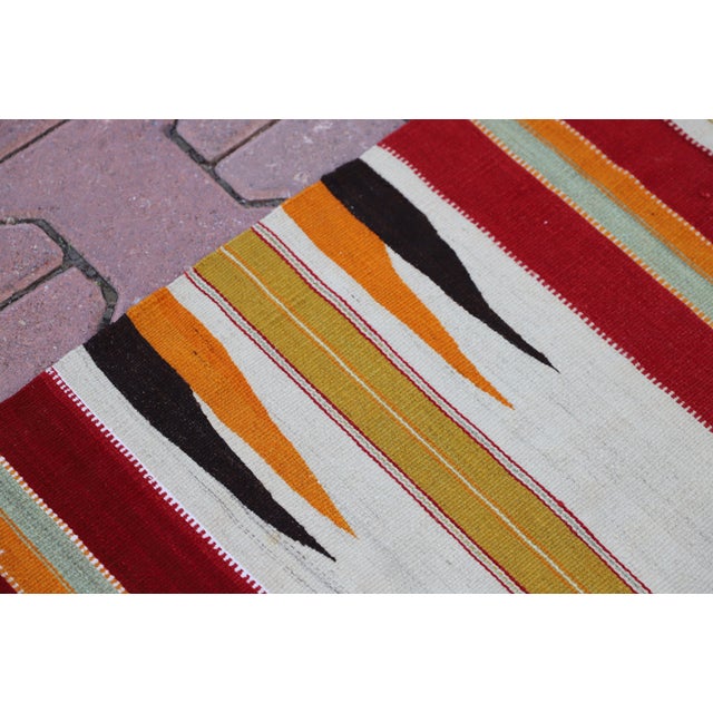 1970s 1970s Scandianvian Red Striped Kilim Runner For Sale - Image 5 of 9