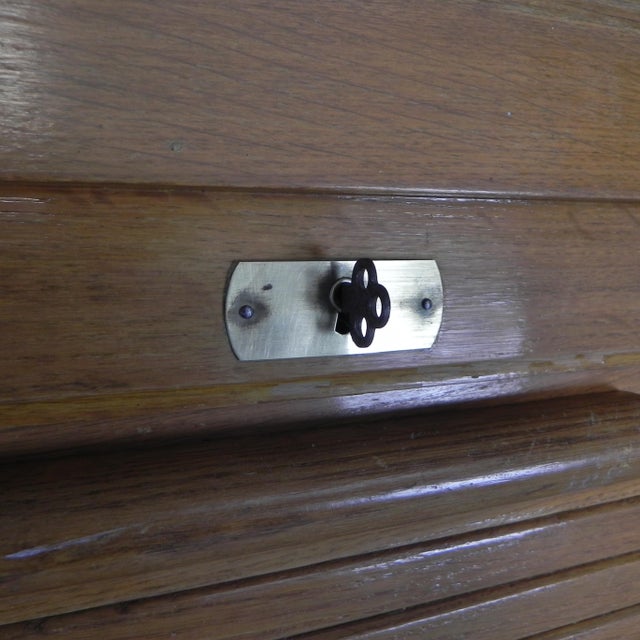 Oak Roller Shutter Box, 1930s For Sale - Image 17 of 18