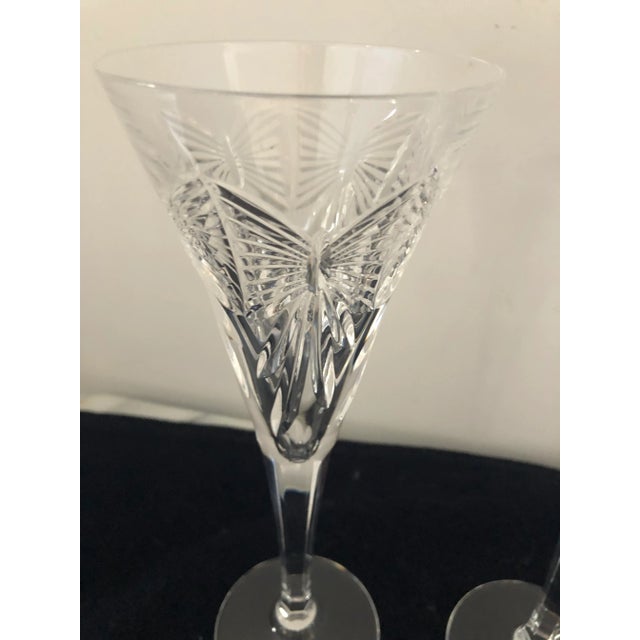 1990s 1990s Waterford Crystal Happiness Champagne Flutes- a Pair For Sale - Image 5 of 8