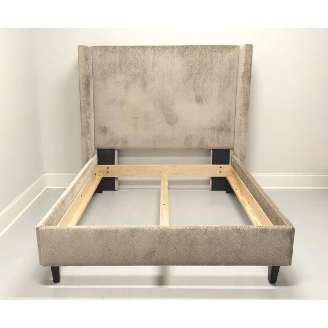 Contemporary Custom Built Queen Size Upholstered Panel Bed For Sale - Image 11 of 11