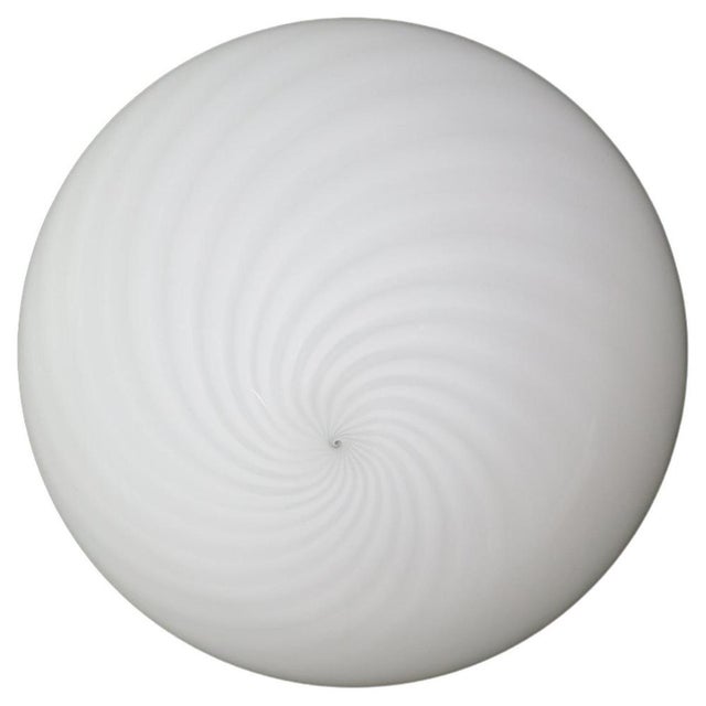 Murano Swirl Glass Ceiling Light attributed to Vm-Vetri, Italy, 1970s For Sale - Image 17 of 17