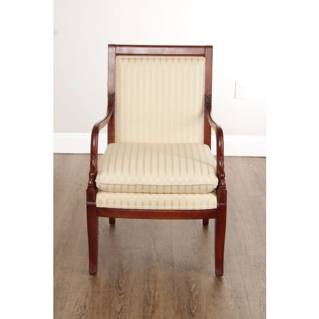 Ethan Allen Ethan Allen French Empire Style Carved Armchair For Sale - Image 4 of 12