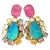 Bochic “Orient” Ruby, Opal & Multi Sapphires Earrings Set In 18K Gold & Silver - a pair For Sale