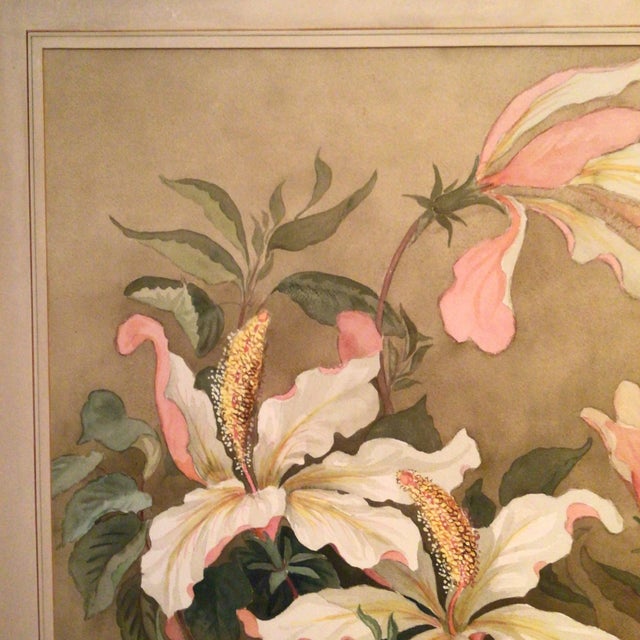 1910s Floral Water Color 1915 California Artist Barbara Vinette Framed For Sale - Image 5 of 12