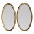 Matching Pair of Mid 20th Century Giltwood Oval Wall Mirrors - 20" X 38" For Sale