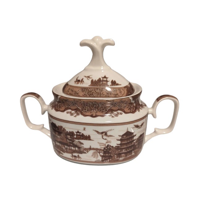 1960s Vintage Brown Willow Sugar Bowl For Sale - Image 5 of 7