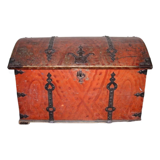 19th Century Swedish Painted Chest For Sale