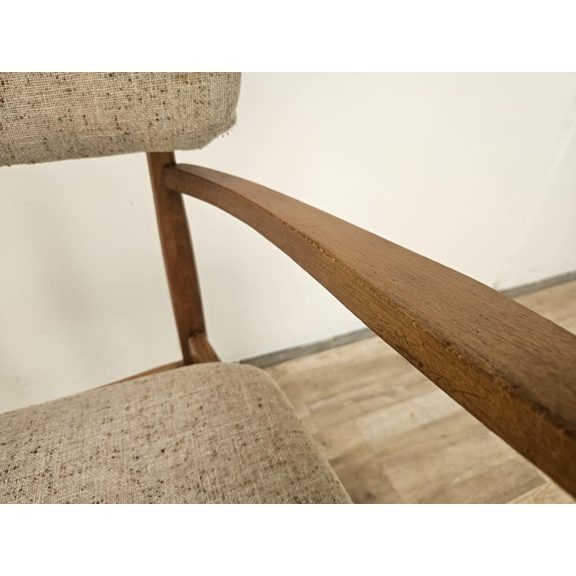 Gray Swedish Armchair in Wood and Fabric, 1970 For Sale - Image 8 of 14