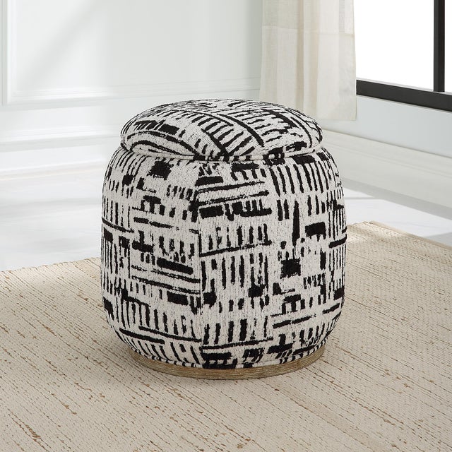 Abstract Dialogue Poof Ottoman For Sale - Image 3 of 7