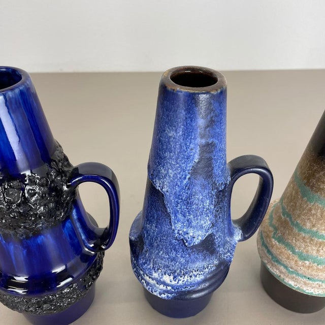 Vintage Pottery Fat Lava Vases by Scheurich, Germany, 1970s, Set of 4 For Sale - Image 9 of 18