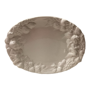 Vintage Italian Cherub and Fruit Oval Platter Gumps