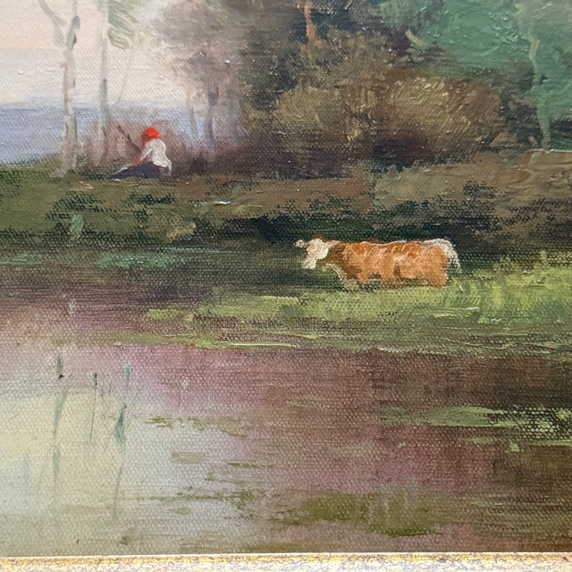 Paint 20th Century European Pastoral Oil Painting by L Stepano For Sale - Image 7 of 8