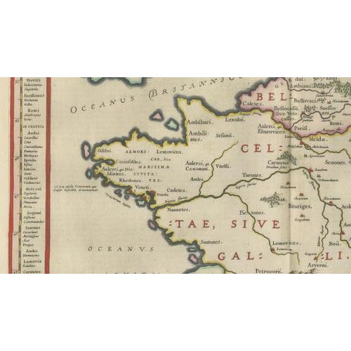 Antique Map of Caesar's Gallia Ancient France from Blaeu, 1642 For Sale - Image 5 of 10