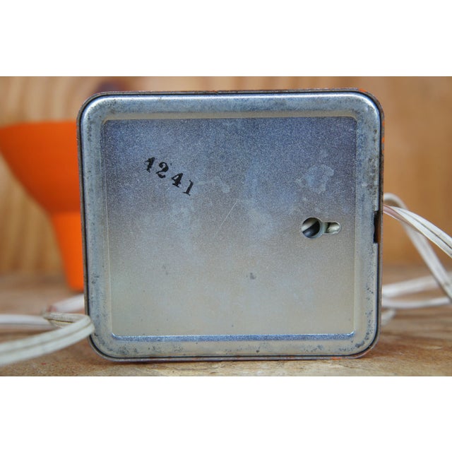 Vintage Mid-Century Modern Gooseneck Telescopic Industrial Metal Desk Lamp in Orange For Sale - Image 10 of 11