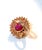 Pink Bochic “Orient” Ruby, Tanzanite and Multi Gem Cocktail ring In 18K Gold and Silver, Size 7 For Sale - Image 8 of 11