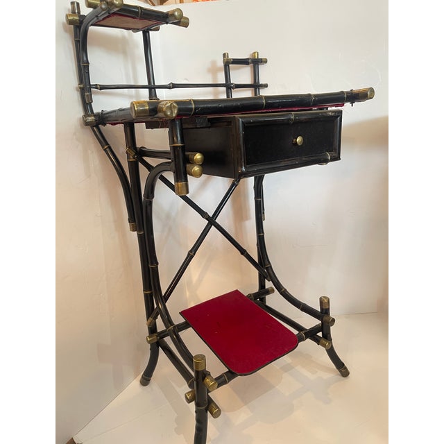 French Aesthetic Mouvement, Ebonized Bamboo Vanity, c.1890 For Sale In West Palm - Image 6 of 13
