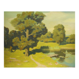 Original Impressionist Oil Painting - Woodland Scenery, Ukrainian Art 1988 120-150