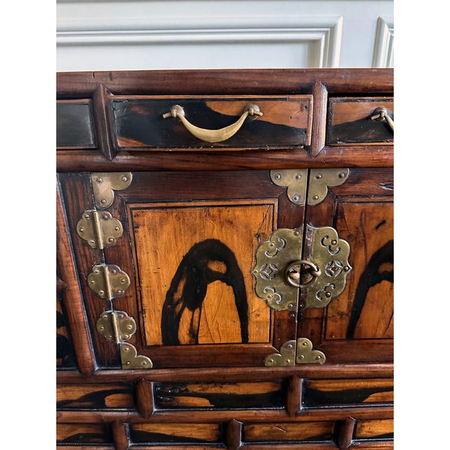 Korean Antique Pine and Persimmon Wood Stacking Nong Cabinets For Sale - Image 12 of 18