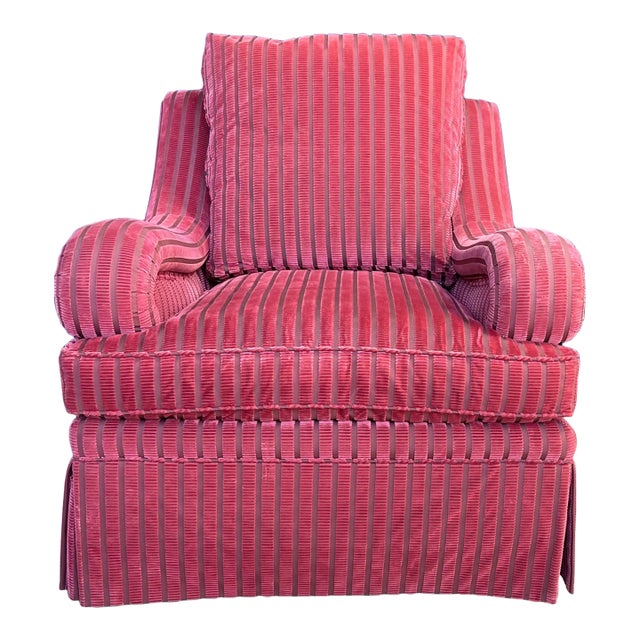 Lounge Chair by Greenbaum Interiors & Showrooms in a Brick Red Cord Fabric For Sale