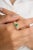 Art Deco Cushion Cut Green Emerald With Sparkling Diamonds Wedding Ring Size 6.5 For Sale - Image 3 of 12