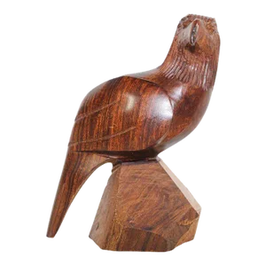 Vintage Sculpture of an American Eagle Carved in Seri Ironwood