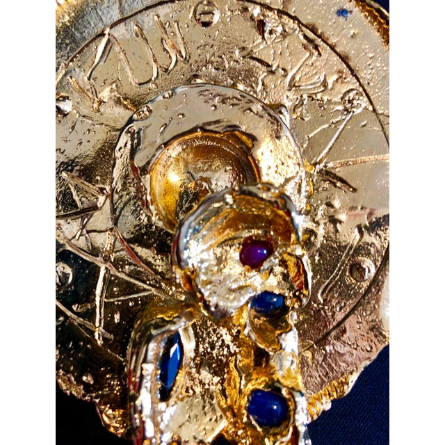 Igael Tumarkin, Gold Gilt Bronze Sculpture Pendant Art Israeli Tumarkin Abstract Surrealist, c.1960s-1970s For Sale - Image 9 of 13