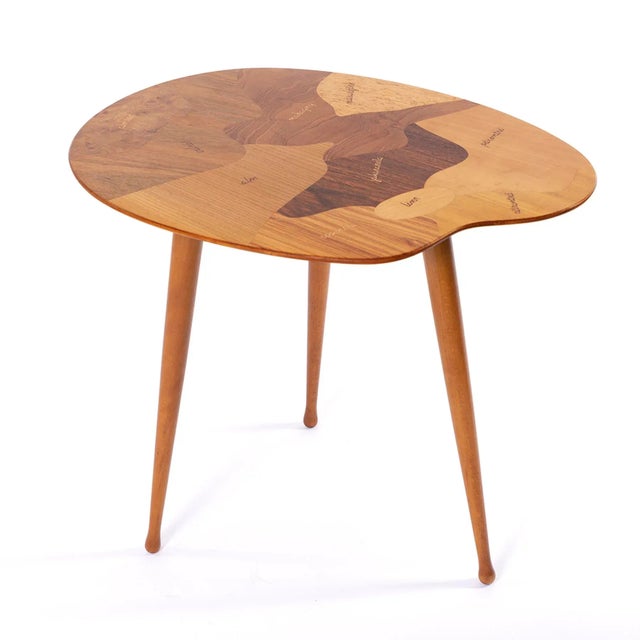 Mid-Century Modern 1950's Swedish Mid Century Side Table in Varied Fine Woods For Sale - Image 3 of 7